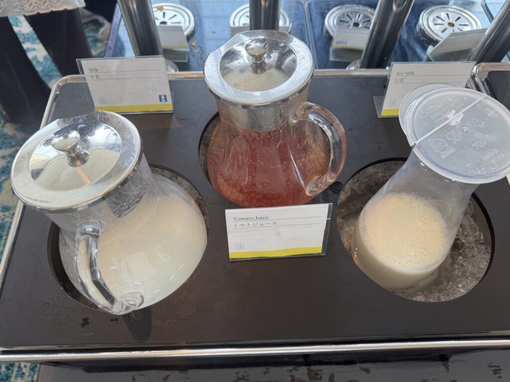 ウェスティンホテル仙台　レストラン朝食　ドリンク