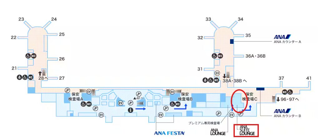 那覇空港 ANAスイートラウンジフロアマップ